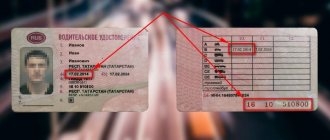 Где в водительском удостоверении номер и дата выдачи