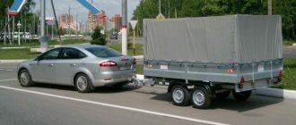 Rules for driving with a trailer in a passenger car according to the new rules