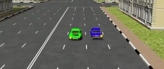 Rules for maneuvering on the road
