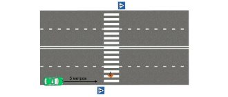 How many meters before the zebra crossing can you stop?