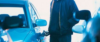 Car theft - algorithm of actions of the car owner