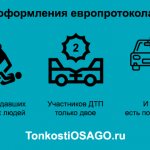 Условия для возможности оформления европротокола при ДТП для получения выплаты